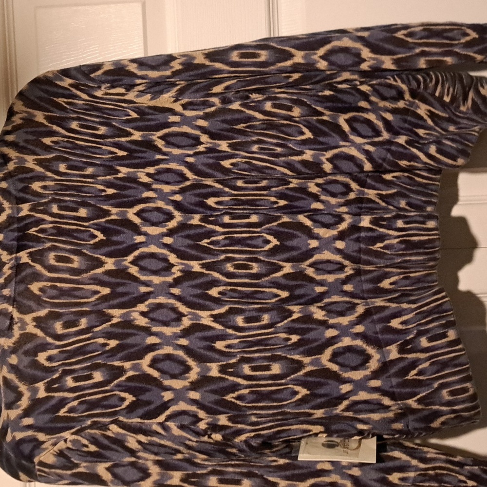 🎑 NWT Jessica Women's Blueish + grayish & Beige Cardigan/ Cape/ Overthrow Sleek - Picture 5 of 6